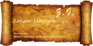 Zatyko Ildefonz névjegykártya